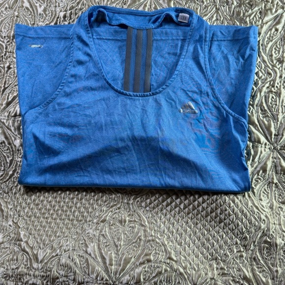 Adidas Blue Fitted Sleeveless Tank Top - Picture 3 of 8